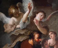 Pair of religious theme paintings, Adoration of the Shepherds - Adoration of the Magi