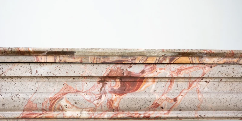 Antique polychrome marble fireplace - Italy, late 19th century