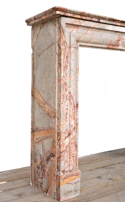 Antique polychrome marble fireplace - Italy, late 19th century