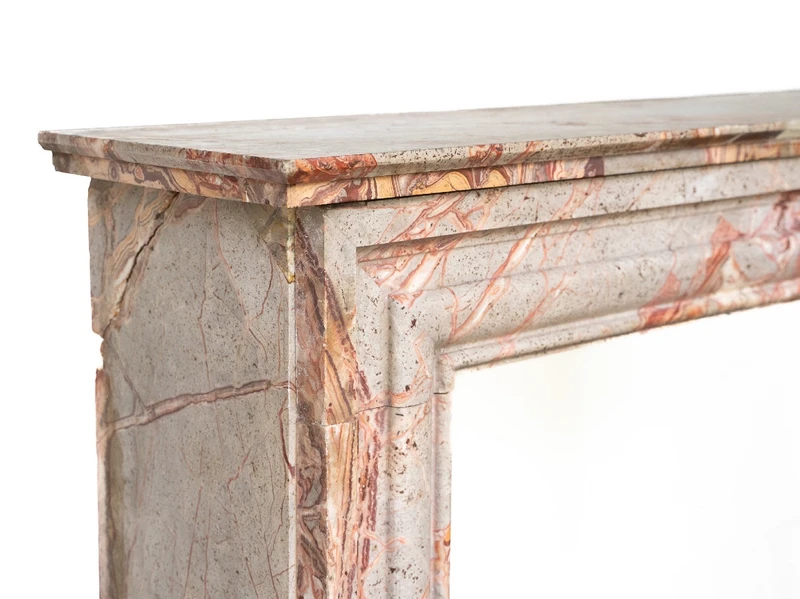 Antique polychrome marble fireplace - Italy, late 19th century