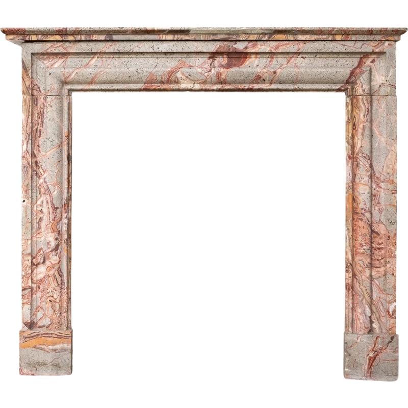 Antique polychrome marble fireplace - Italy, late 19th century