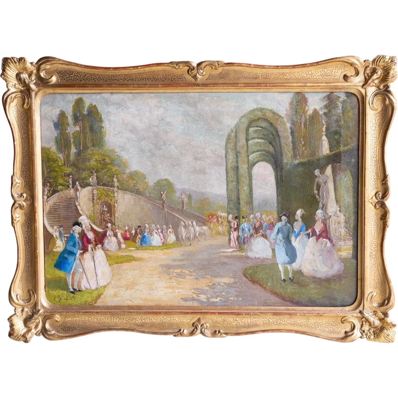 Dames et messieurs dans les jardins aristocratiques - Eugenio Bonivento