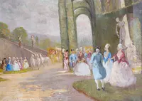 Dames et messieurs dans les jardins aristocratiques - Eugenio Bonivento