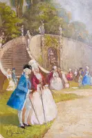 Dames et messieurs dans les jardins aristocratiques - Eugenio Bonivento