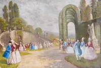 Dames et messieurs dans les jardins aristocratiques - Eugenio Bonivento