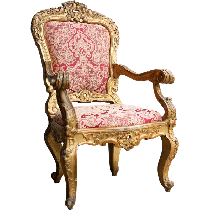 Fauteuil baroque en bois doré - fin du XVIIe siècle