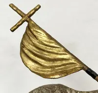 Silver-plated and gilded carved wooden sculpture raff.te Agnus Dei