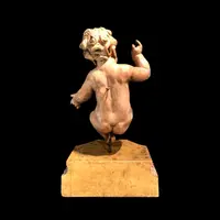 Jesus child sculpture in polychrome wood.Italy.