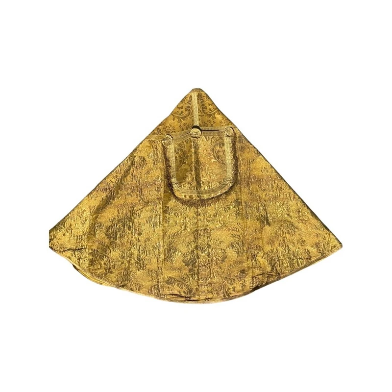 Complete with sacred priestly vestments embroidered in gold thread with floral decorations:
