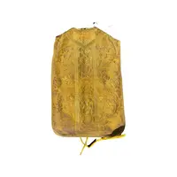 Complete with sacred priestly vestments embroidered in gold thread with floral decorations:
