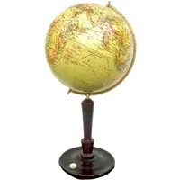 Earth globe with compass included in wooden base, initialed: Norstedts jordglob.Sweden.