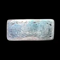 Silver box with architectural scenes.Russia.Dated 1866.