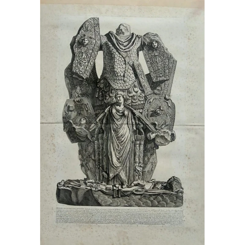 Giovanni Battista Piranesi.   Trophées d'Octave Auguste. 1753 Eau-forte 65x40 cm
