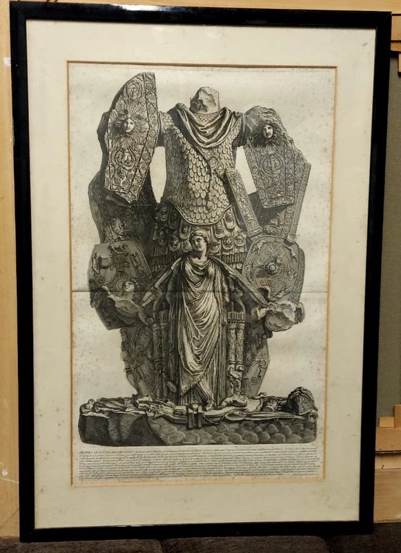 Giovanni Battista Piranesi.   Trophies of Octavian Augustus. 1753 Etching 65x40 cm.