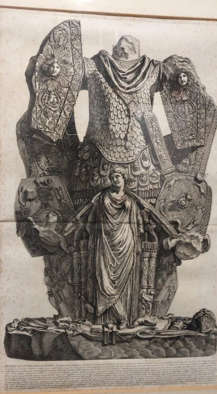 Giovanni Battista Piranesi.   Trophies of Octavian Augustus. 1753 Etching 65x40 cm.