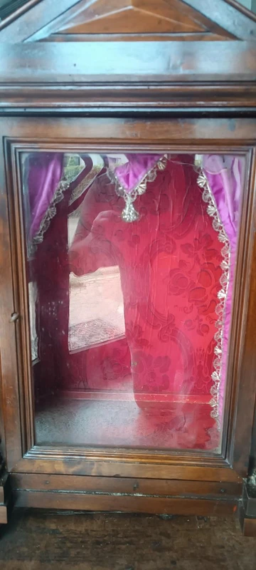 Antica Piccola vetrinetta - teca - noce -xix secolo