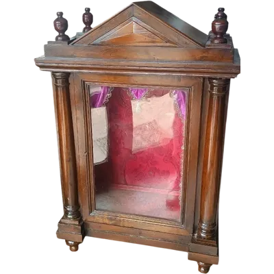 Antique Small Showcase - vitrine - walnut -xixth century