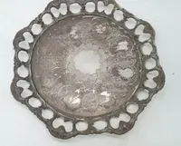 Tray with carafe and 6 glasses glass and silvered metal END of 19th century