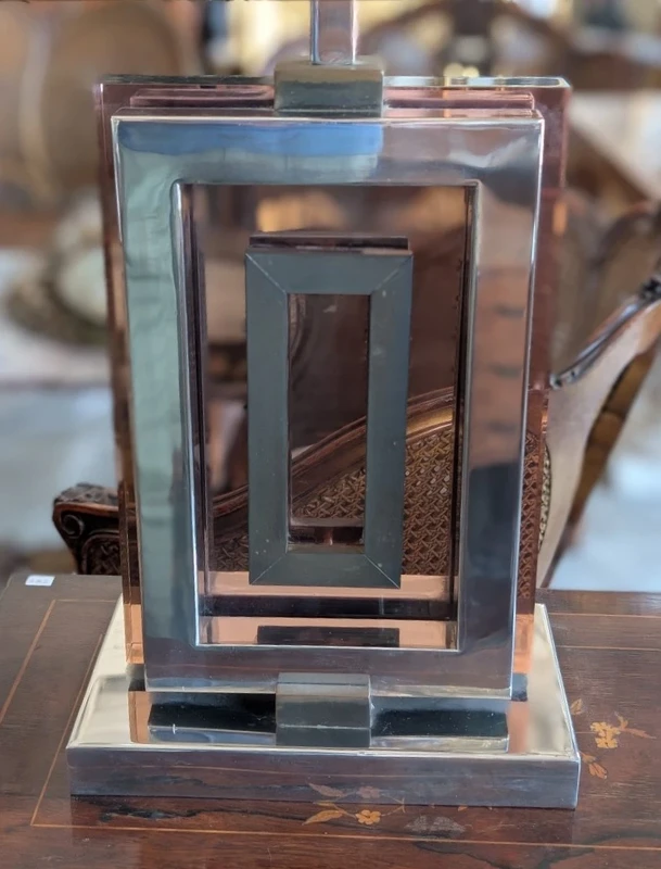 Lampe de crédence Romeo Rega en acier, laiton et plexiglas - années 1970