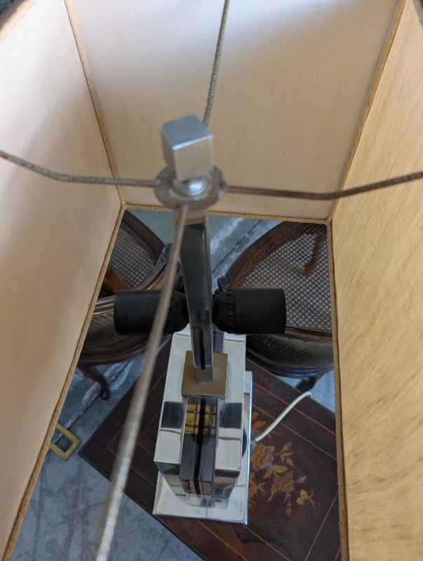Lampe de crédence Romeo Rega en acier, laiton et plexiglas - années 1970