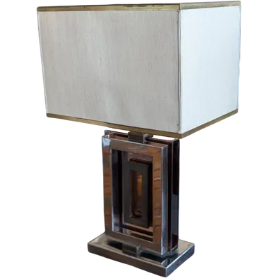 Lampada Da Credenza Romeo Rega In Acciaio, Ottone E Plexiglass – Anni '70