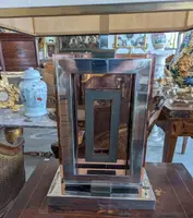 Lampe de crédence Romeo Rega en acier, laiton et plexiglas - années 1970