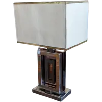 Lampe de crédence Romeo Rega en acier, laiton et plexiglas - années 1970