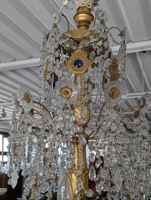 Grande Lampadario Genovese Neoclassico A 10 Luci