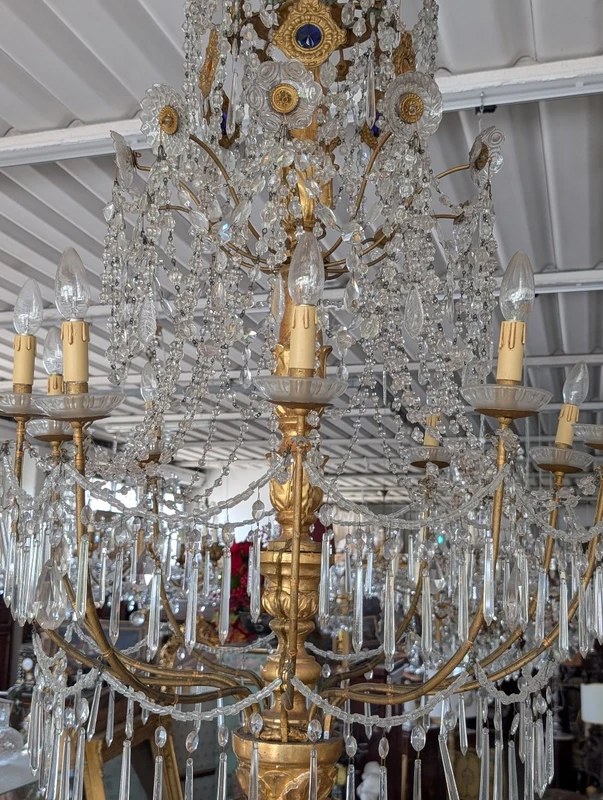 Grande Lampadario Genovese Neoclassico A 10 Luci