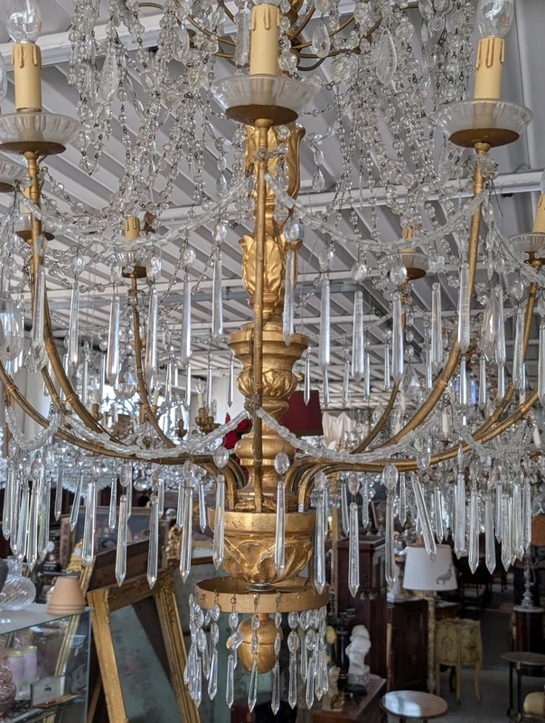 Grande Lampadario Genovese Neoclassico A 10 Luci