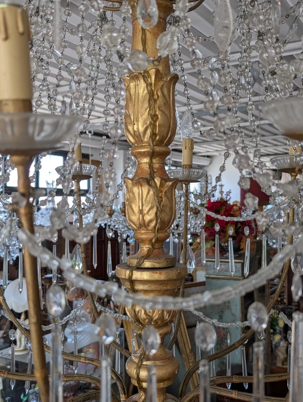 Grande Lampadario Genovese Neoclassico A 10 Luci