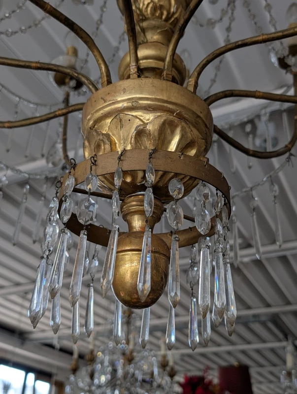 Grande Lampadario Genovese Neoclassico A 10 Luci
