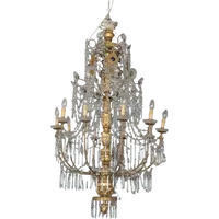 Grande Lampadario Genovese Neoclassico A 10 Luci