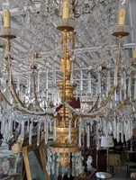 Grande Lampadario Genovese Neoclassico A 10 Luci