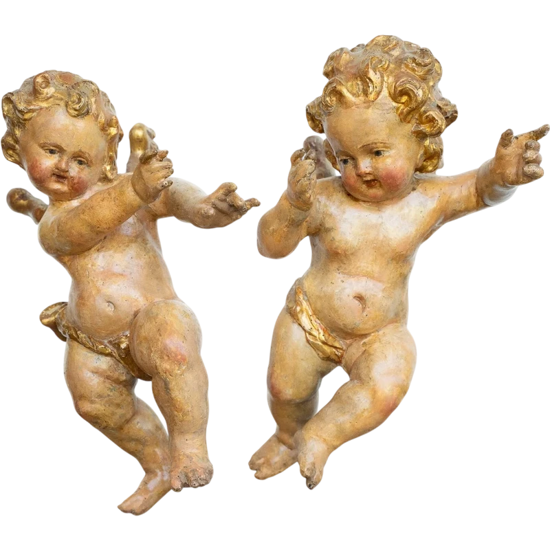 Coppia di putti in legno dorato, Venezia