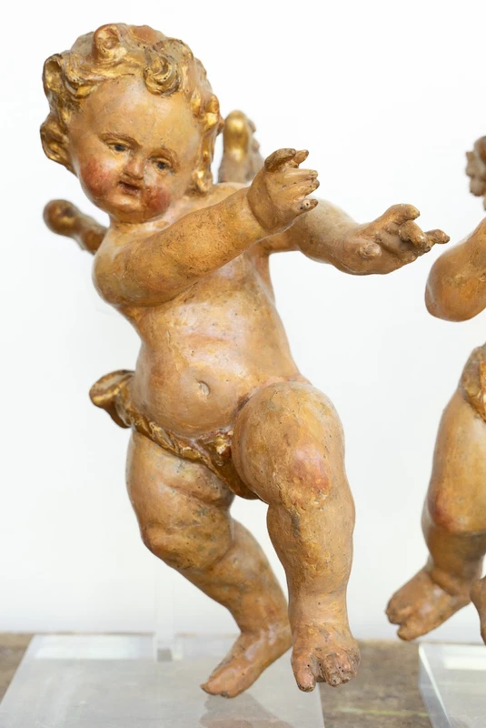 Coppia di putti in legno dorato, Venezia