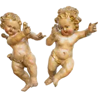 Coppia di putti in legno dorato, Venezia