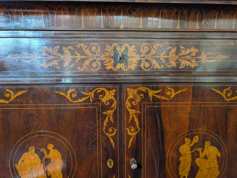 Important Palermitan Charles X Lastronato Stipo in Rosewood, Sicily 19th Century