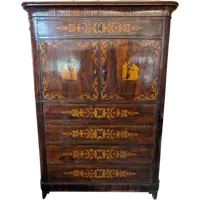 Important Palermitan Charles X Lastronato Stipo in Rosewood, Sicily 19th Century