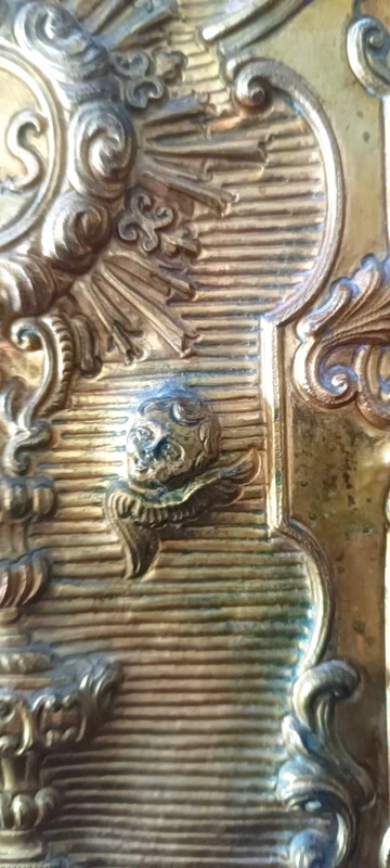 Porte de tabernacle en bronze baroque 18e siècle