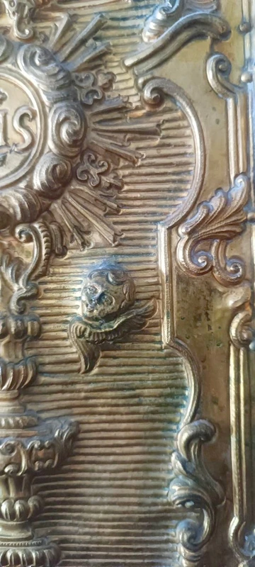 Porte de tabernacle en bronze baroque 18e siècle