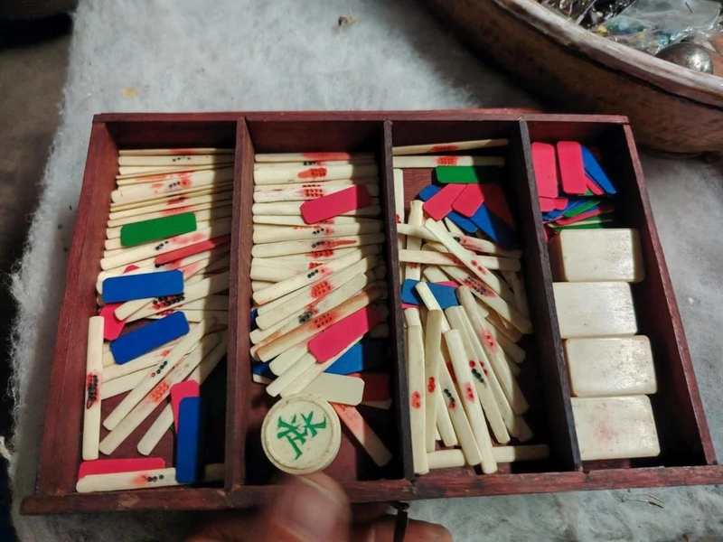boîte de jeu de mahjong ancienne début 1900