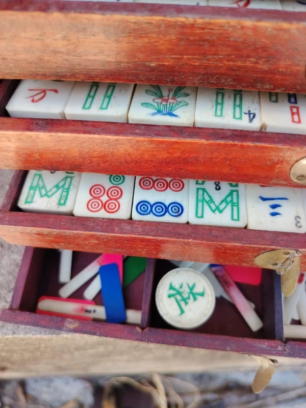 boîte de jeu de mahjong ancienne début 1900