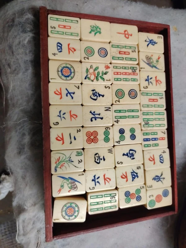 boîte de jeu de mahjong ancienne début 1900