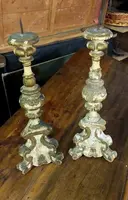 Paire de chandeliers baroques Louis XIV de la fin du XVIIe siècle