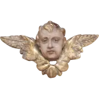 Antique sculpture winged head cherub putto angel