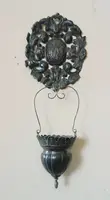 Artisanat italien du 19e siècle. Bénitier en argent avec bassin amovible.