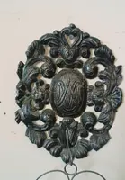 Artisanat italien du 19e siècle. Bénitier en argent avec bassin amovible.