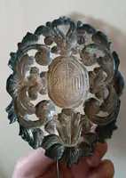 Artigianato italiano del XIX secolo. acquasantiera in argento con bacinella rimovibile.