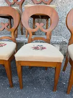 Suite di 6 Sedie Biedermeier in Noce Biondo – Austria, XIX Secolo
